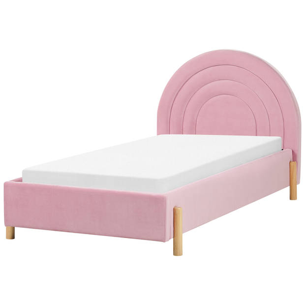 Beliani ANET - Kinderbed-Roze-Fluweel