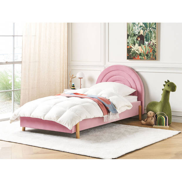 Beliani ANET - Kinderbed-Roze-Fluweel