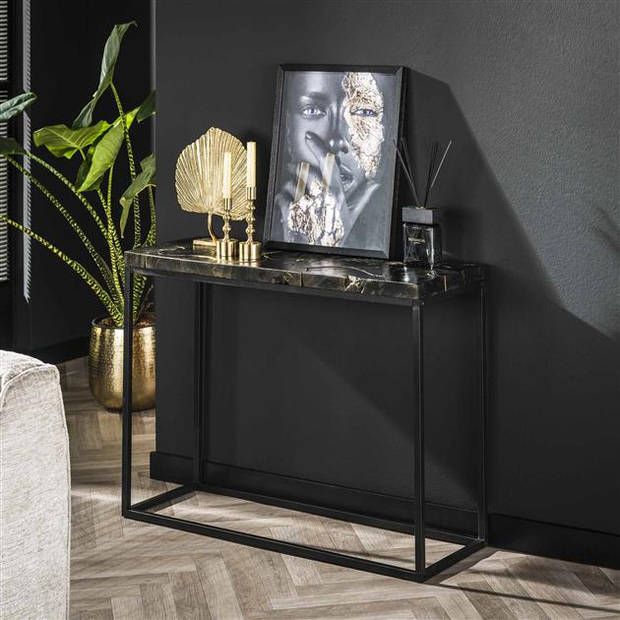 Hoyz Collection - Haltafel (KD) Black And Gold - Massief Teakhout