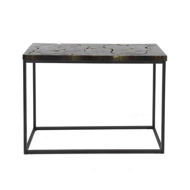 Hoyz Collection - Haltafel (KD) Black And Gold - Massief Teakhout