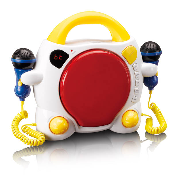 Draagbare karaoke CD-speler met Bluetooth® voor kinderen Lenco Rood-Wit