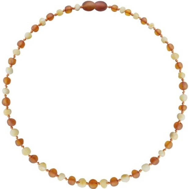 Wild Sun Barnsteen Ketting Volwassene - Amber Ketting - Baltische Barnsteen – 45 cm – Milk / Cognac