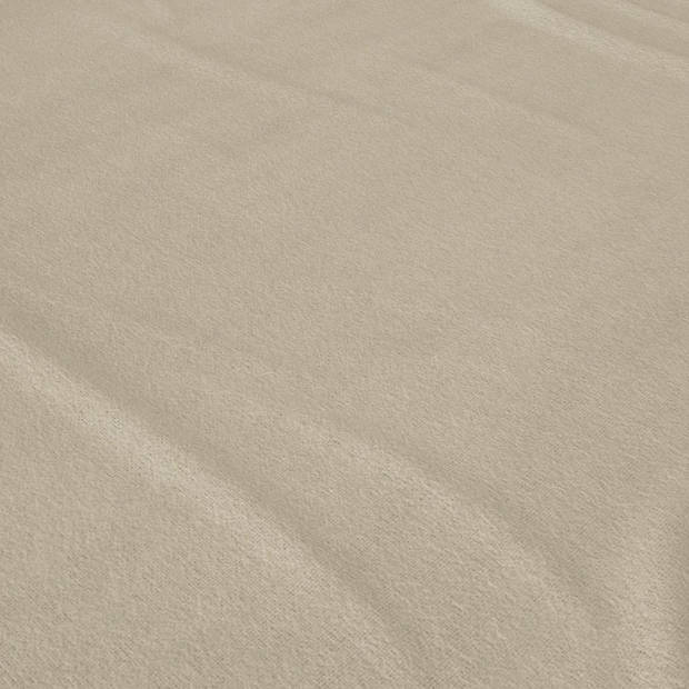 Droomtextiel Zachte Flanel Hoeslaken Taupe Tweepersoons 140x200 cm - 100% Gekamd Katoen