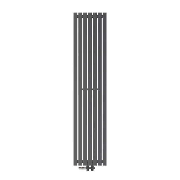 Badkamerradiator Stella 370x1800 mm antraciet met vloeraansluitset