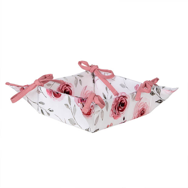 HAES DECO - Broodmand - 35x35x8 cm - 100% Katoen - Rustic Rose