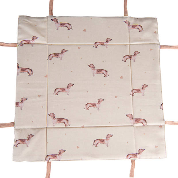 HAES DECO - Broodmand - 35x35x8 cm - 100% Katoen - Dachshund Love