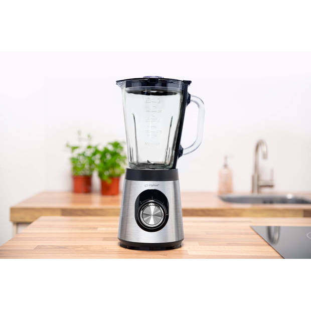 alpina Blender 1,5L - BL9703A-GS - Smoothie Maker 500W - 2 Snelheden en Pulserende Functie - Zilver