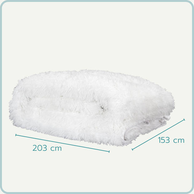 Nordix Verzwaringsdeken - 7kg - Bedsprei - 150x200cm - Wit - Faux Fur