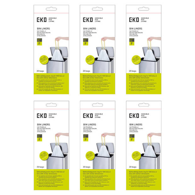 EKO - Afvalzakken 40-60 liter (F), EKO (6x12 stuks) - - wit