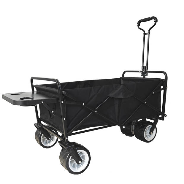 Bolderkar opvouwbaar strandwagen - draaibare brede wielen - bodemplaat - stevig frame - 80 kg belastbaar