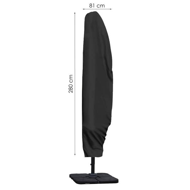 Parasolhoes - Zwart - 285 cm - Waterbestendige hoes voor Zweefparasol