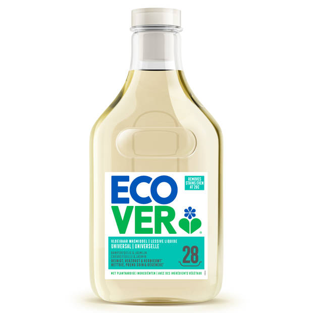 Ecover Wasmiddel Voordeelpak Universeel 5L+1,5L Gratis Kamperfoelie & Jasmijn Krachtig Ecologisch