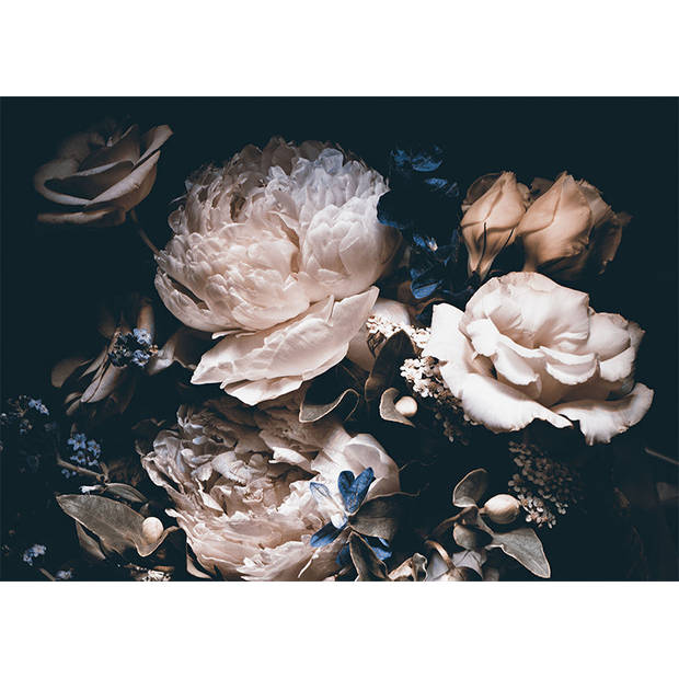 Inductiebeschermer - Dark Flowers - 76x52 cm