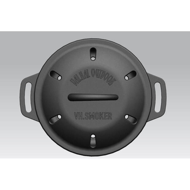 Valhal - BBQ Accessoire Rookbox Gietijzer ø 17 cm - Gietijzer - Zwart