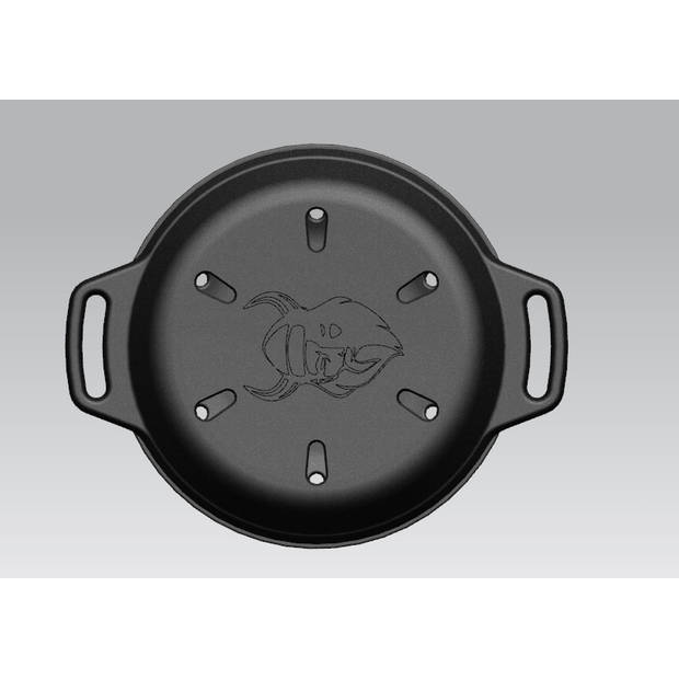 Valhal - BBQ Accessoire Rookbox Gietijzer ø 17 cm - Gietijzer - Zwart