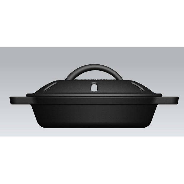 Valhal - BBQ Accessoire Rookbox Gietijzer ø 17 cm - Gietijzer - Zwart