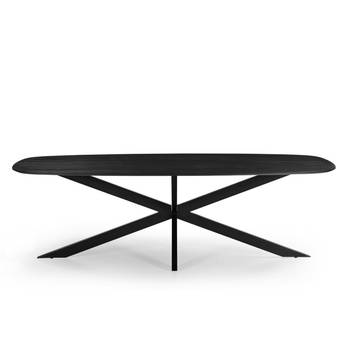 Giga Meubel - Eettafel Deens Ovaal - Zwart - 200cm - Eettafel Jordan