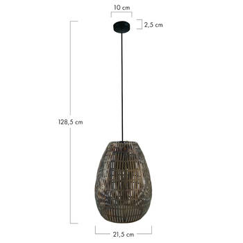 DKNC - Hanglamp metaal - 21.5x21.5x28.5cm - Zwart