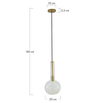 DKNC - Hanglamp glas - 20x20x40cm - Transparant