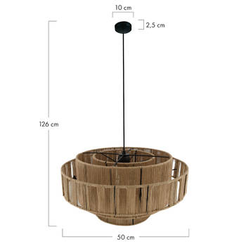 DKNC - Hanglamp Droom - jute - 50x50x26cm - Bruin