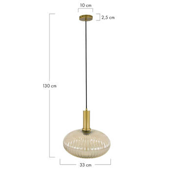 DKNC - Hanglamp Elche - Glas - 30x30x28cm - Geel