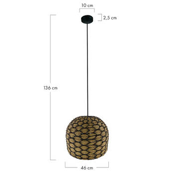 DKNC - Hanglamp El Paso - Zeegras - 46x46x36cm - Beige