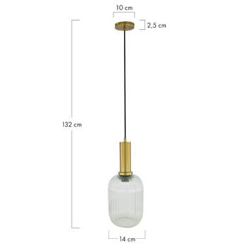DKNC - Hanglamp Allison - Glas - 14x14x32cm - Transparant
