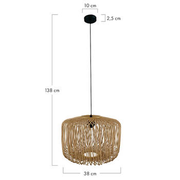 DKNC - Hanglamp Beja - Bamboe - 38x38x28cm - Beige