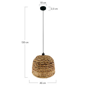 DKNC - Hanglamp Pescara - Waterhyacint - 46x46x30cm - Bruin