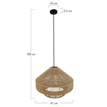 DKNC - Hanglamp Droom - jute - 41x41x28cm - Bruin