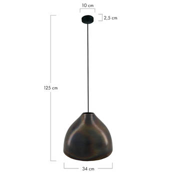 DKNC - Hanglamp Dante - Metaal - 34x34x25cm - Zwart