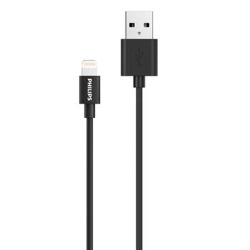 PHILIPS - USB-A naar Lightning Kabel - DLC3104V/03 - 1.2 Meter Kabel - Opladen en Synchroniseren - Zwart