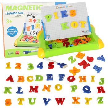 Educatief magneetbord met cijfers en letters 30.5 x 15.2 x 4 cm groen