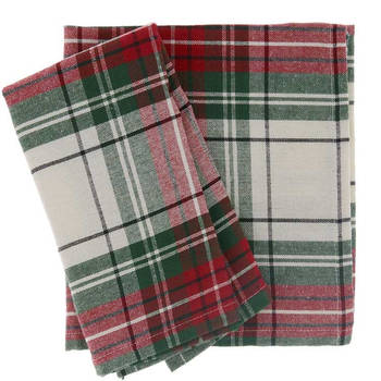 Unique Living - Servet Xmas Tartan - 40x40cm - White