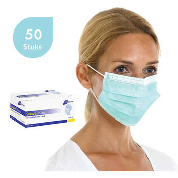 Suavel® Protec Mondmasker Type IIR (50 stuks) - Mondkapje - CE Gecertificeerd - Blauw