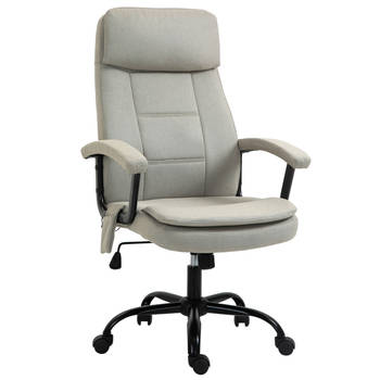Ergonomische Bureaustoel - Gamestoel - Massagefunctie - Verstelbaar - Beige - 63 x 70 x 112-121 cm