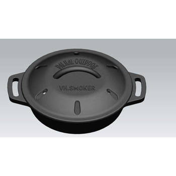 Valhal - BBQ Accessoire Rookbox Gietijzer ø 17 cm - Gietijzer - Zwart