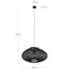 DKNC - Hanglamp Terni - Rotan - 38x38x20cm - Zwart