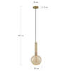 DKNC - Hanglamp Globe - Glas - 20x20x40cm - Geel