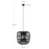 DKNC - Hanglamp Bari - Bamboe - 38x38x32cm - Zwart