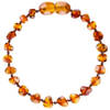 Wild Sun Barnsteen Armband Volwassene - Amber Enkelbandje Kind - Baltische Barnsteen – 19 cm - Cognac