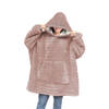 LINNICK Hoodie Flanel Fleece Deken Met Mouwen Croco - licht roze