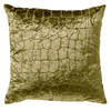 Dutch Decor - COLETTE - Sierkussen 45x45 cm - velours - luxe kroko print - Olive Branch - groen