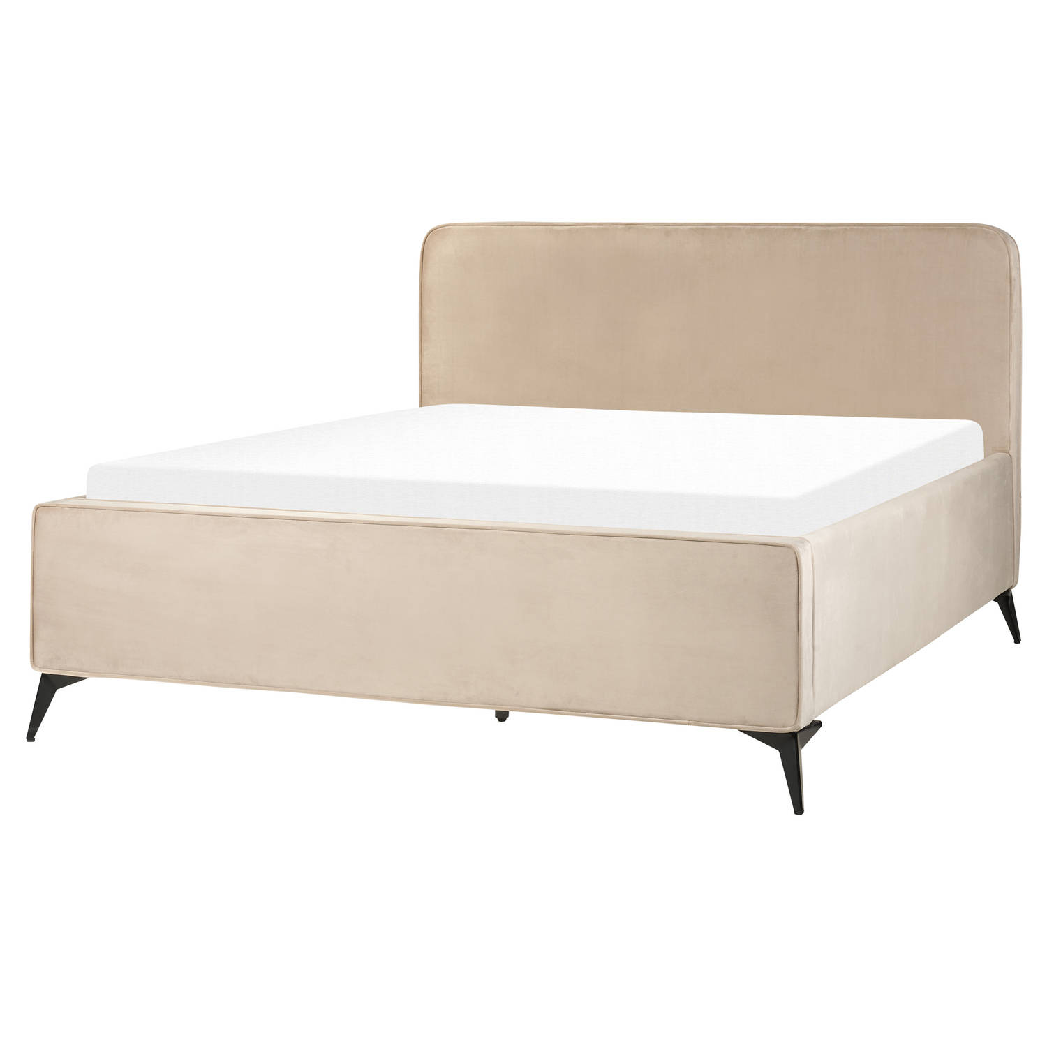 VALOGNES - Tweepersoonsbed - Taupe - 160 x 200 cm - Fluweel