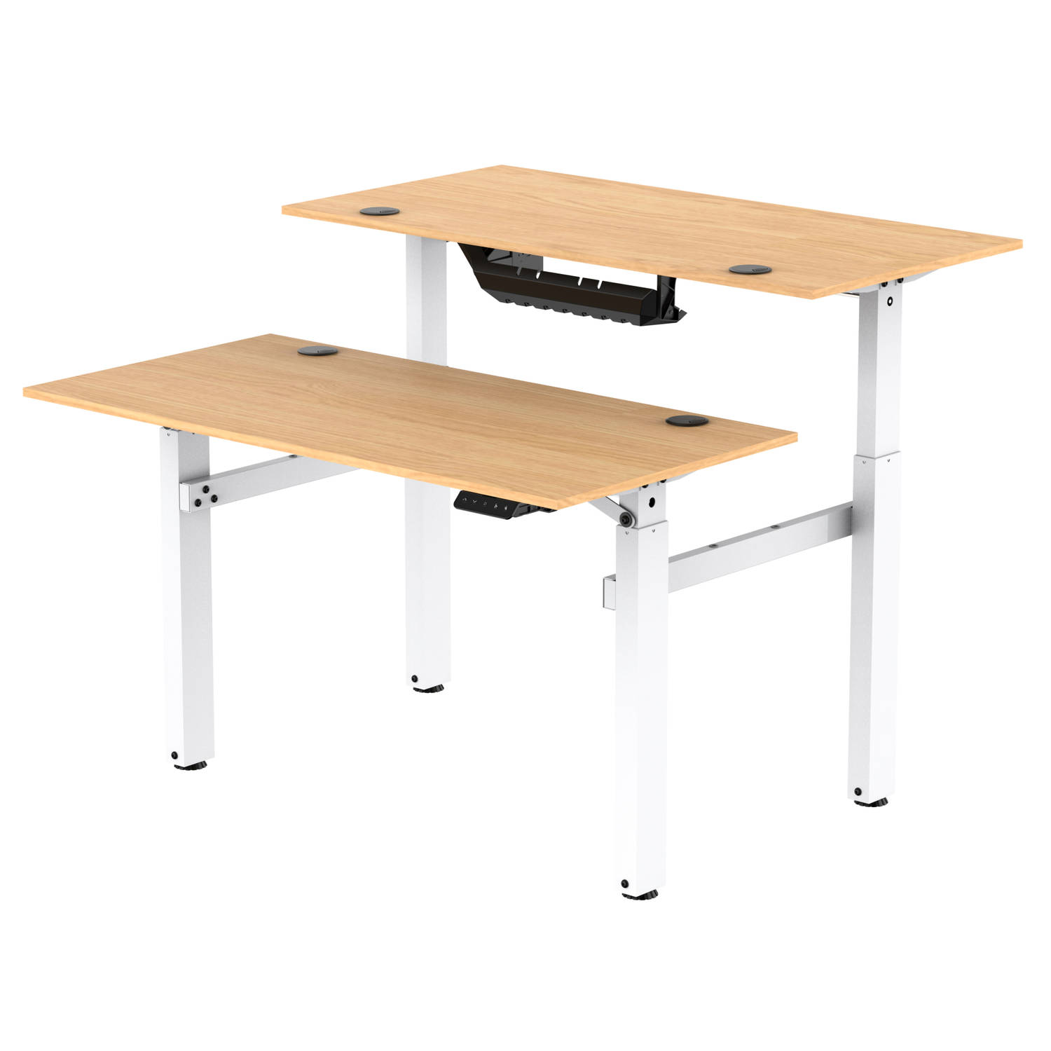 Duo bureau zit sta elektrisch verstelbaar werkplek 2 personen - dubbel bureau - 160 x 70 cm