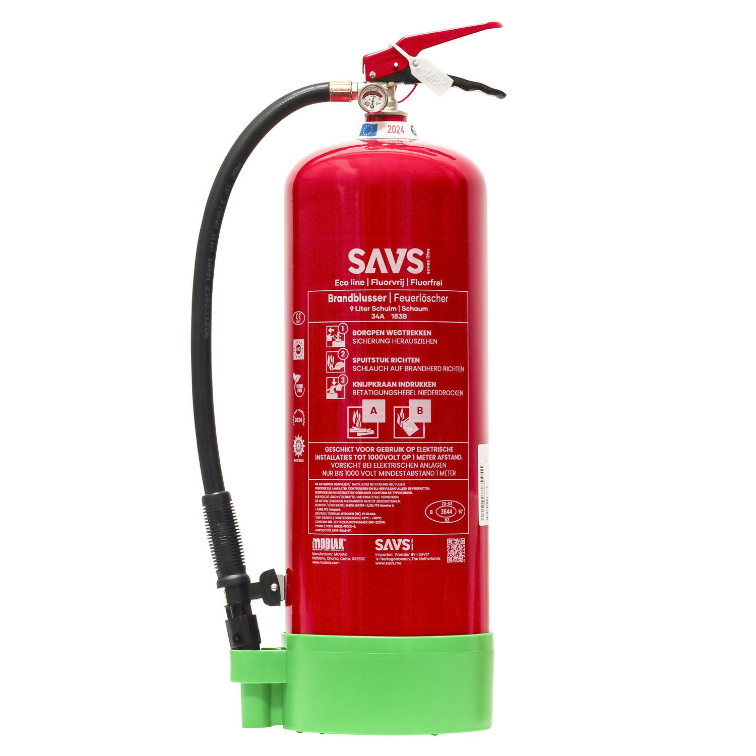 SAVS schuimblusser 9 Liter AB 100% PFAS-Fluorvrij