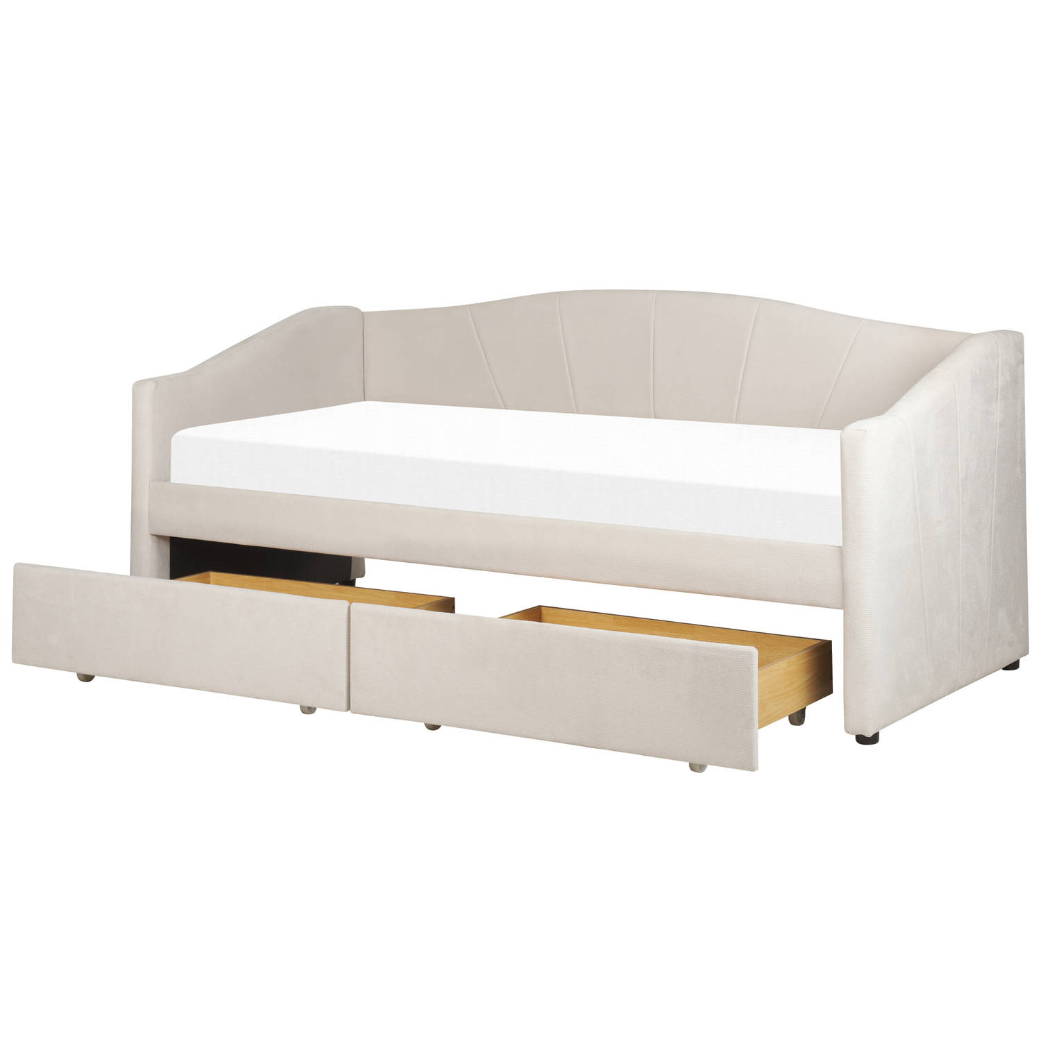 Beliani VITTEL - Eenpersoonsbed-Beige-Polyester