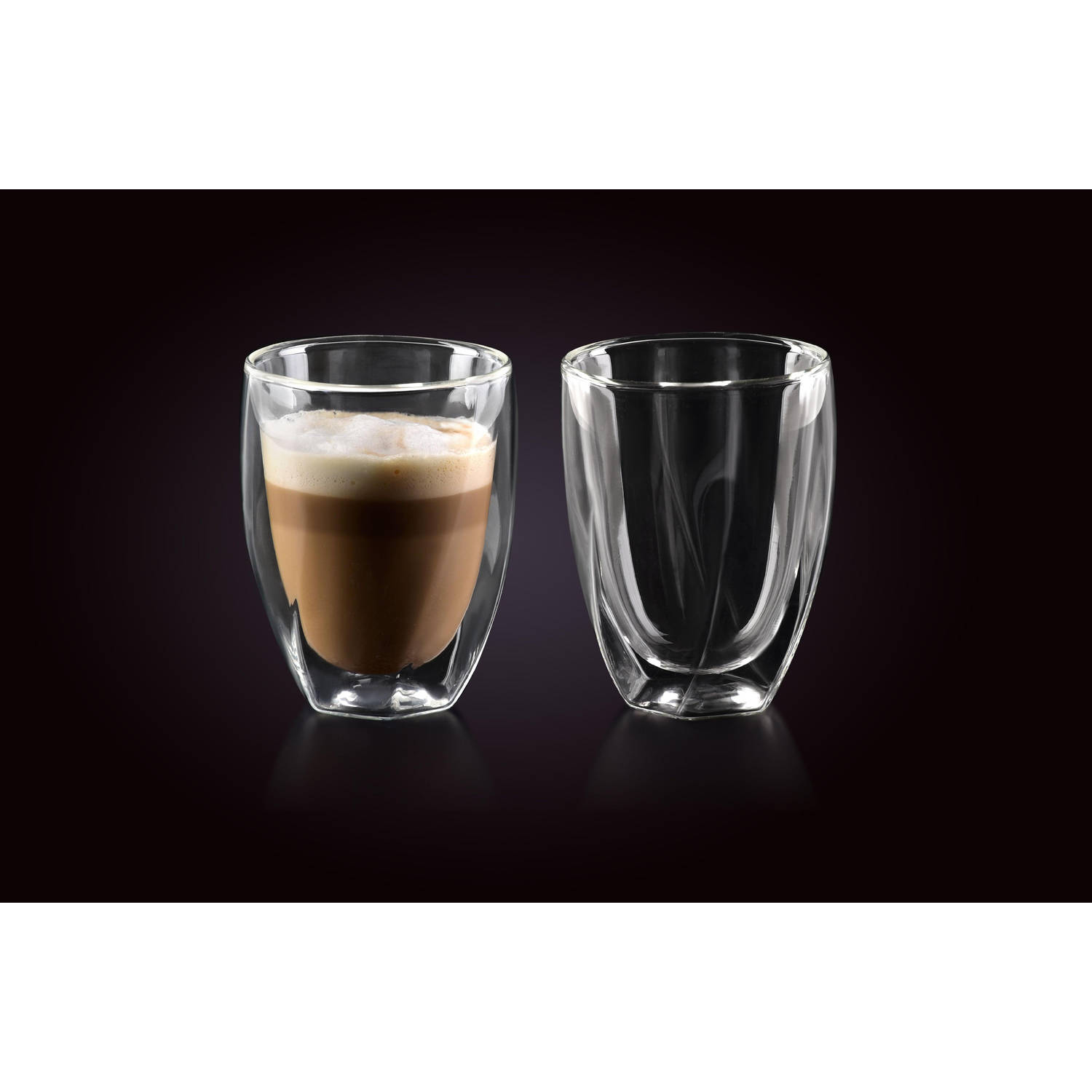 Affekdesign - Dubbelwandige Glazen - 300 ml - Set van 2 - Koffieglazen - Theeglas - Cappuccino Glazen - Latte Macchiato Glazen - Glas