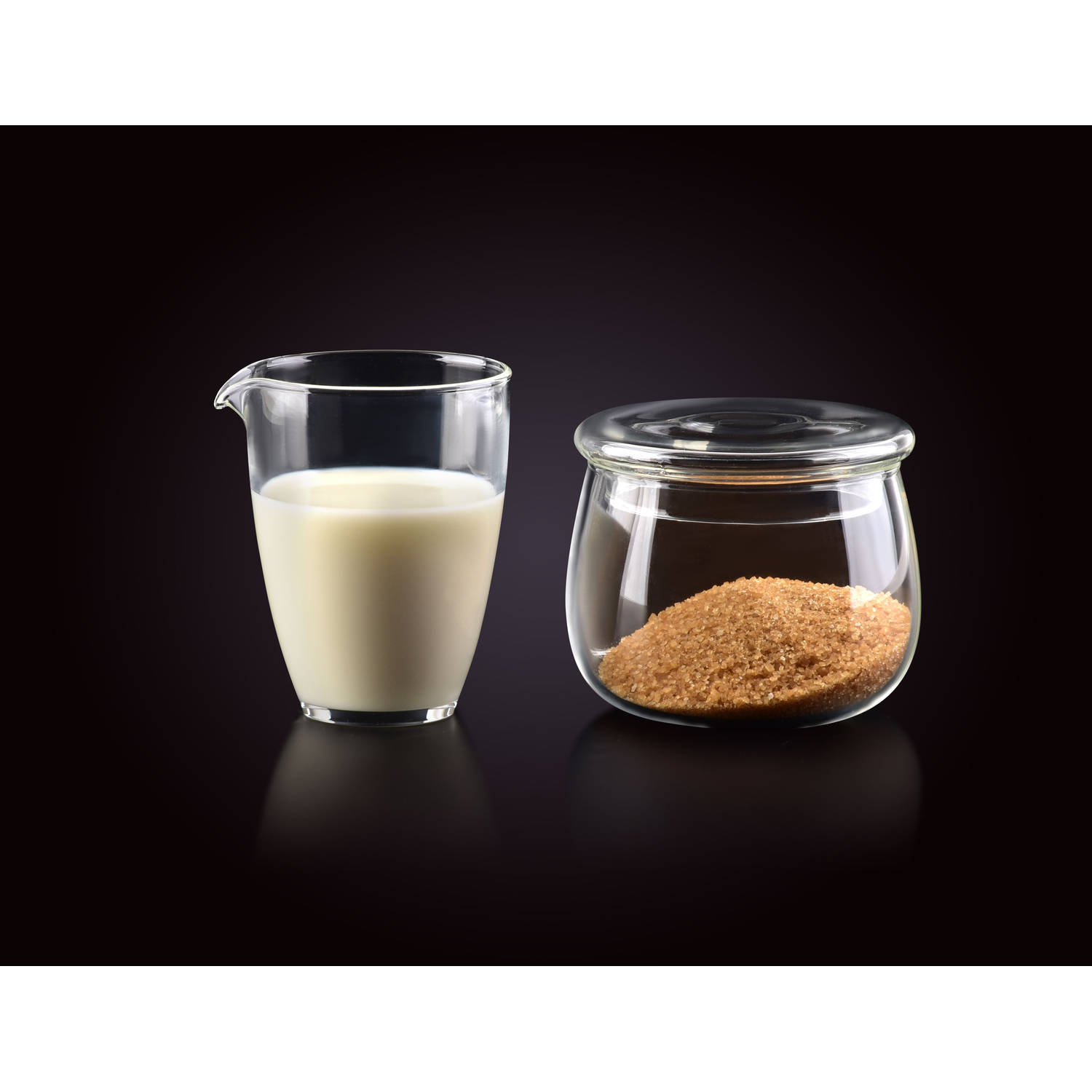 Affekdesign Luxe Duoset Glazen Melkkan (200ml) en Suikerpot (320ml)
