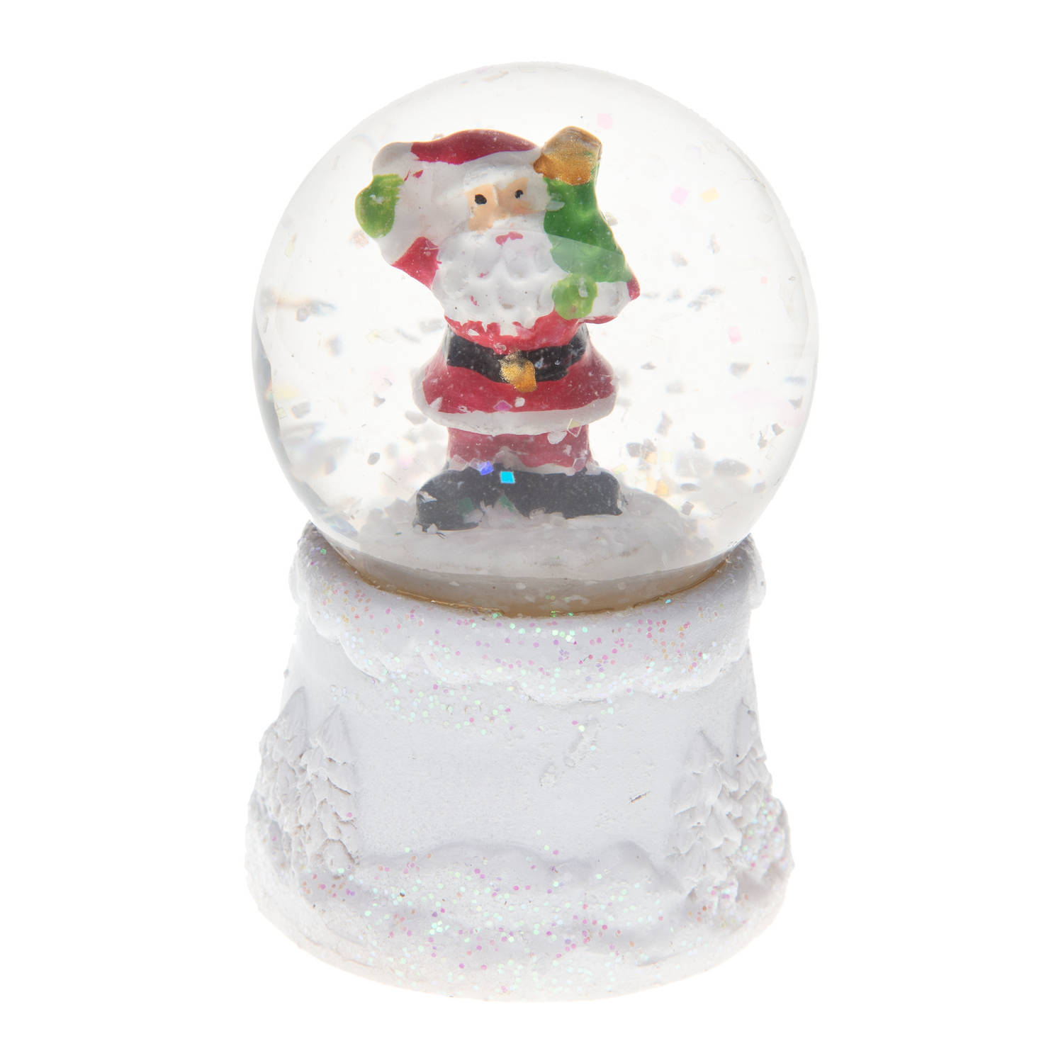 Feeric Lights snowglobe - mini - kerstman - met licht - 4,5 x 7 cm